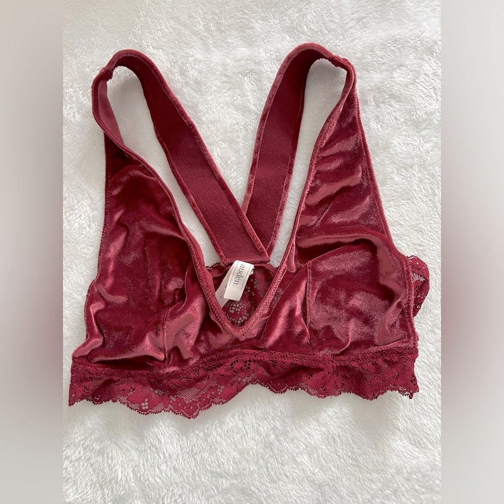 Maroon Velvet Bralette